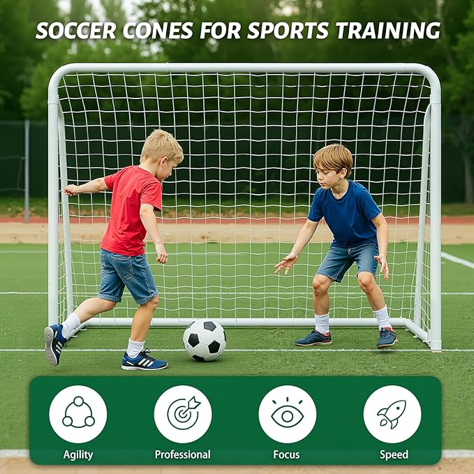 NAIZEA Soccer Goal - 12x6FT/16x7FT/10x6FT/8x6FT/6x4FT Soccer Goals for Backyard - Metal Soccer Goals for Youth Adult - Multiple Sizes Colors - Perfect for Games Indoor Outdoor Practice