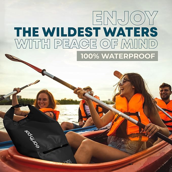 Earth Pak Waterproof Dry Bag with Zippered Pocket - Waterproof Dry Bag Backpack Keeps Gear Dry