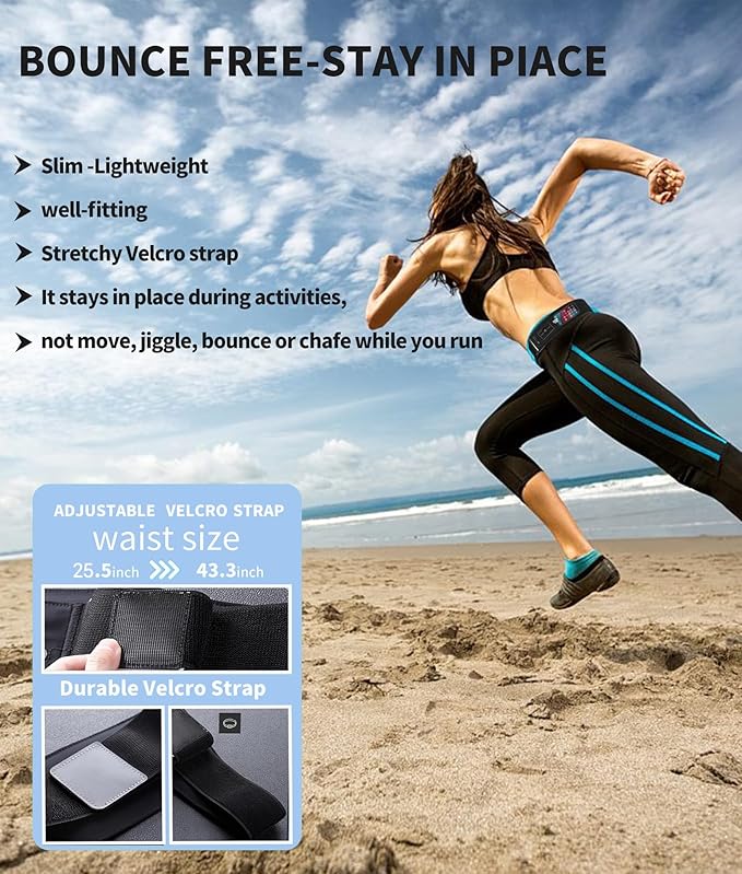 SENIKO Running Belt Hydration with Bottles,Fanny Pack Water Bottle Holder, Zipper Waist Pouch Fits Most phones,Zerobounce Design for Cycling Climbing Marathon (Watter Bottle Included)