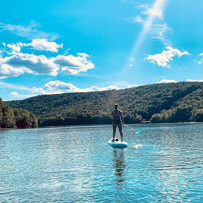 AKSPORT Inflatable Stand Up Paddle Board, SUP Board with All Accessories, Wide Stable Design, Non-Slip Deck, Inflatable Paddle Boards for Youth & Adult