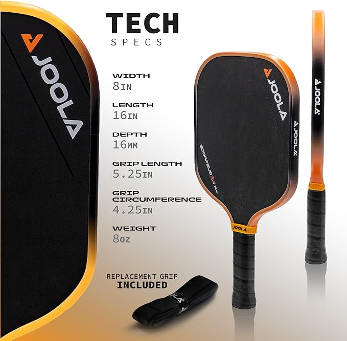 JOOLA 3S Pickleball Paddles – Raw Carbon Fiber Surface – Ben Johns Perseus, Hyperion, Scorpeus & Magnus Shapes – Elongated, Wide Body & Aero Curve Designs – 14mm/16mm Paddles – UPA-A Certified