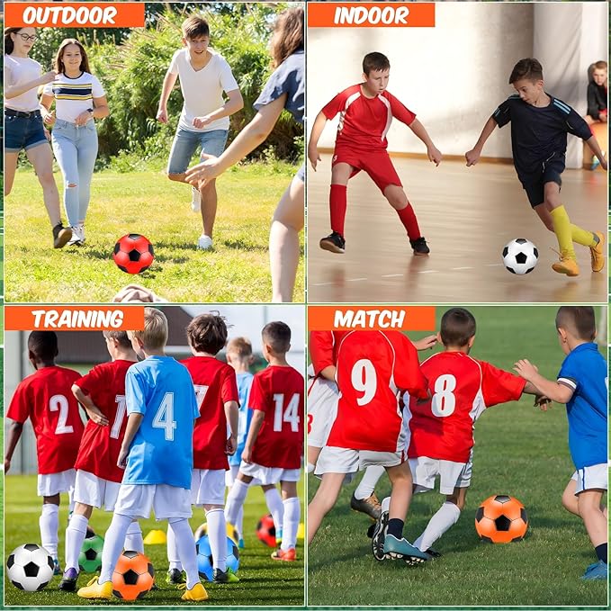 6 Pcs Operation Christmas Soccer Ball Bulk with Pump Needles, Official Deflated Soccer Ball Gift for Youth Adult Game Training Practice Christian Charity Donation Supplies