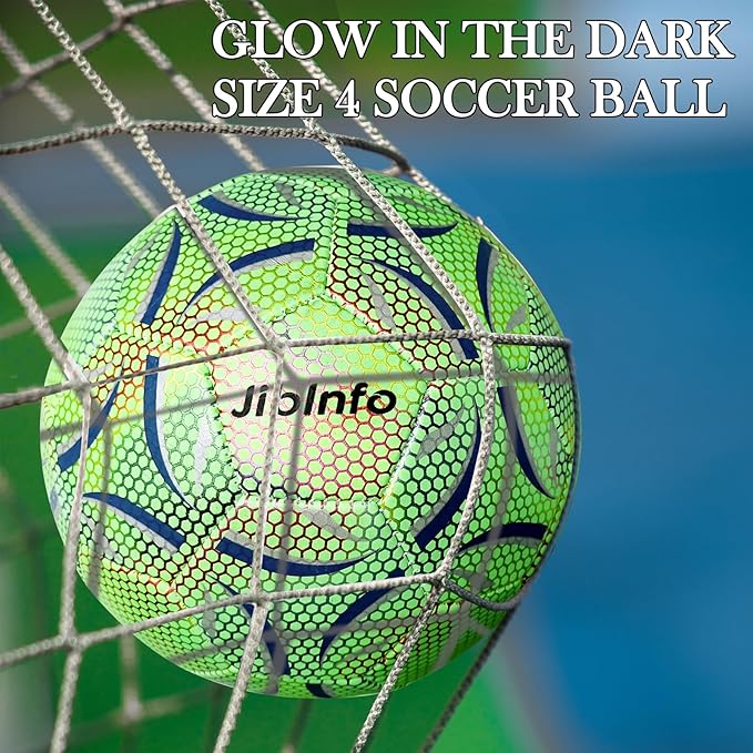Light Up Soccer Ball Size 4, Glow in The Dark Soccer Ball Luminous Soccer Balls for Day&Night Games and Training Gifts for Men Youth and Adult Night Games