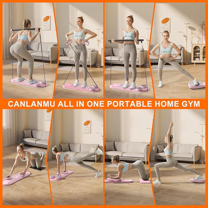 Pilates Board,Pilates Reformer Sets, Multifunctional Abdominal Pilates Board for Home Workout Equipment, Portable Foldable Ab Board Trainer Pilates Exercise Machine,Pilates Board for Women