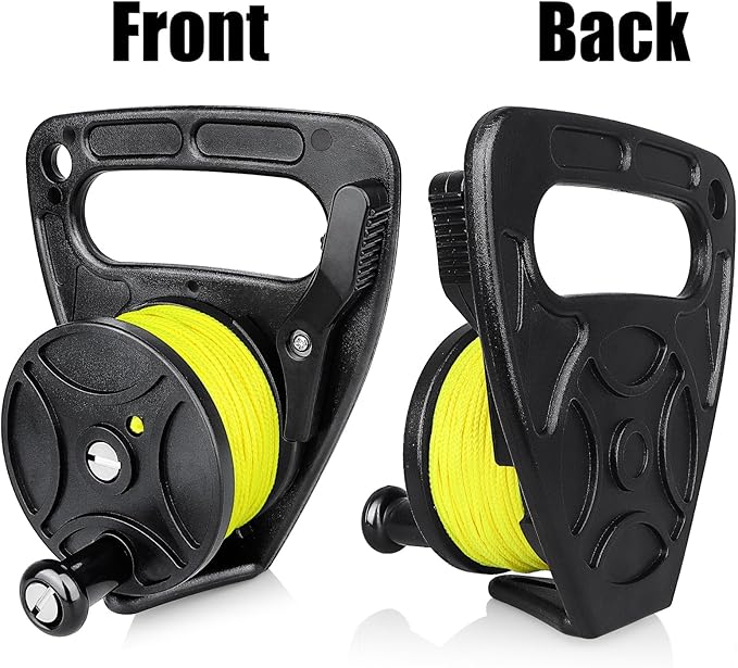 Compact 150ft Scuba Dive Reel Kayak Anchor with Thumb Stopper for Safety Underwater Diving Snorkeling