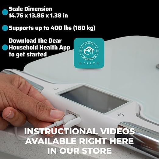 Premium Smart Digital Body Weight Scale FSA or HSA elegible - 8 Electrodes – 56+Metrics -Rechargeable- WiFi & Bluetooth - Full Body Analysis -Track Body Fat, Muscle Mass, Fat Percentage, Sleek Design