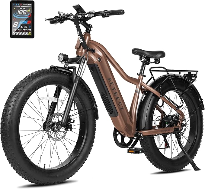 Electric Bike for Adults with Peak 1500W Brushless Motor,65Miles 28MPH Electric Mountain Bike, 624Wh Removable Built-in Battery Ebike, 26"×4 Fat Tires Ebikes for Adults,7 Speed,Front Suspension