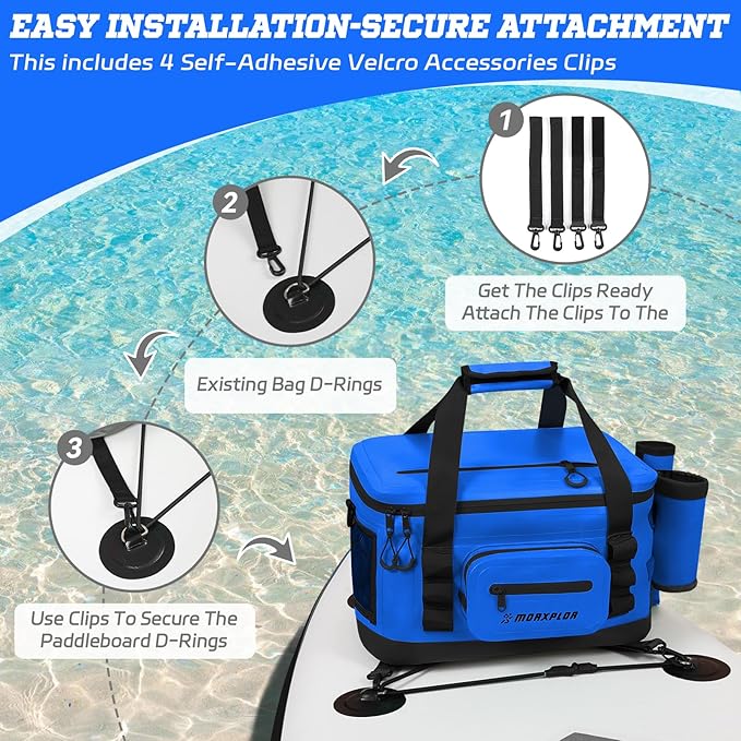 Waterproof Shell 24 cans Paddle Board Cooler Bag, Sup Deck,Kayak Cooler Bag Accessories