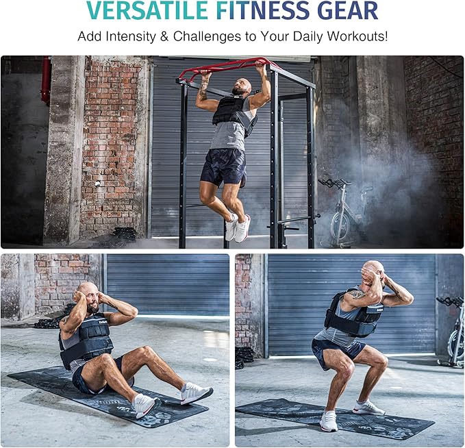 ZELUS Weighted Vest, 20lb/30lb/60lb Vest Adjustable Weights for Exercise, Weight Vest for Men, Workout Vest for Home Workouts Cardio Strength Training Weight Loss