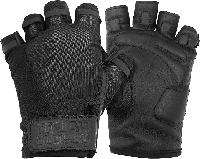 Superset Leather Workout Gloves for Weight-Lifting (Padded) Perfect for Gym Training (Breathable) Black /Size : 7 Mens XS Womens M