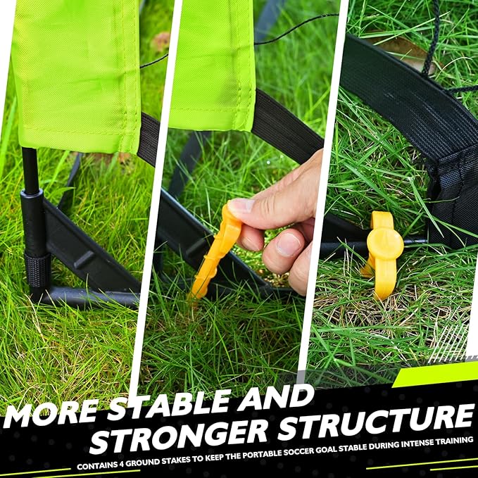 5×3 6x4 9x5 FT Portable Kids Soccer Goal for Backyard, Foldable Soccer Practice Net with Carrying Bag for Toddler Youth Adult Pop Up Soccer Training Equipment Indoor and Outdoor Sports Game