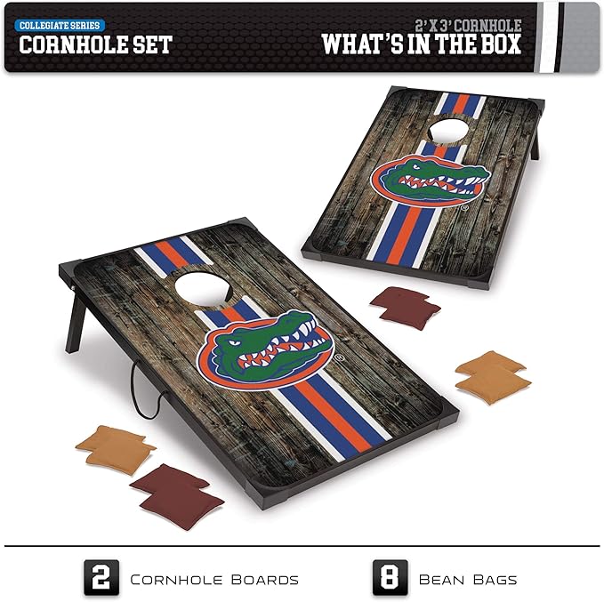 Wild Sports NCAA 2' x 3' MDF Deluxe Cornhole Set - with Corners and Aprons