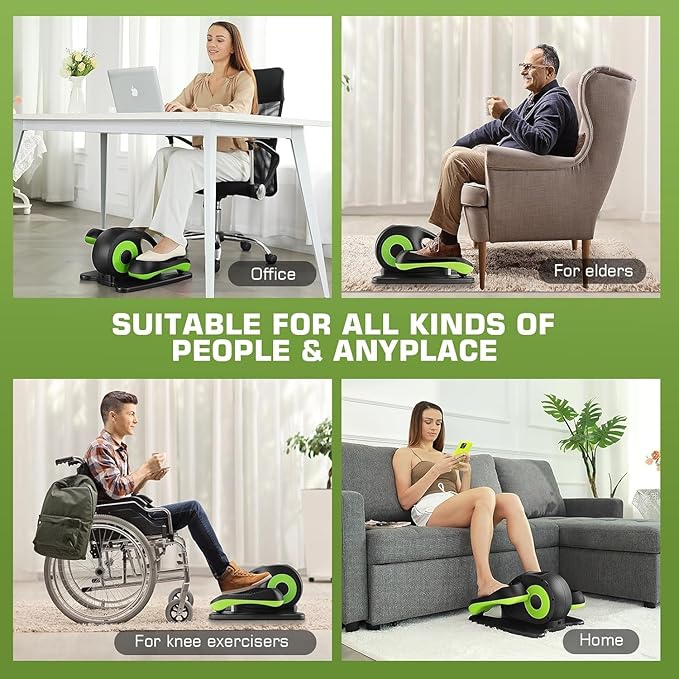 ANCHEER Under Desk Elliptical Machine, Electric Seated Pedal Exerciser, Mini Elliptical Machines for Seniors, LCD Display Monitor, Remote Control, Leg Exerciser for Home