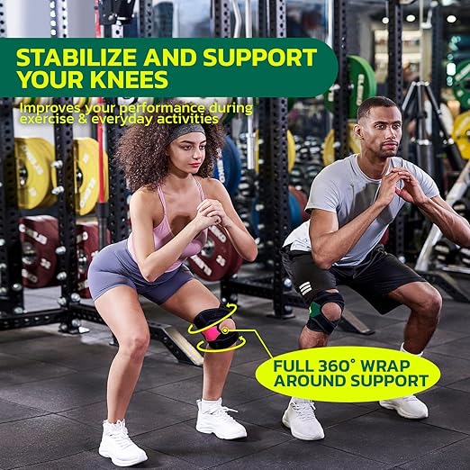 Knee Brace for Men & Women, Adjustable Compression with Memory Stabilizers for ACL, MCL, Meniscus Tear, Arthritis Pain Relief - Breathable for Sports, Running, Injury Recovery L