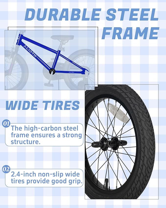 BMX Style Kids Bike for 2-8 Years Old Boys Girls Toddlers 12 14 16 Inches Bicycle with Training Wheels Coaster Brake, Multiple Color