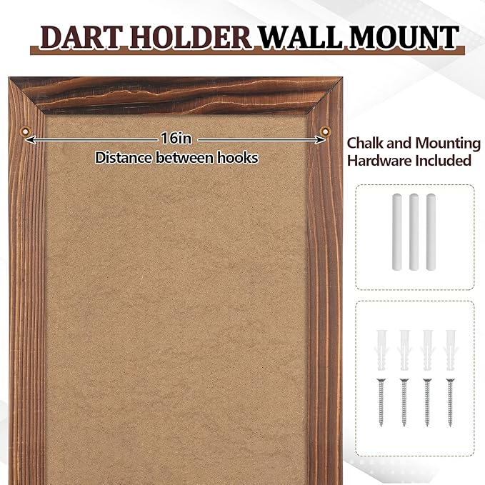 Dart Scoreboard for Cricket and 01 Darts Games Darts Holder Wall Mount Wood Dartboard Accessories