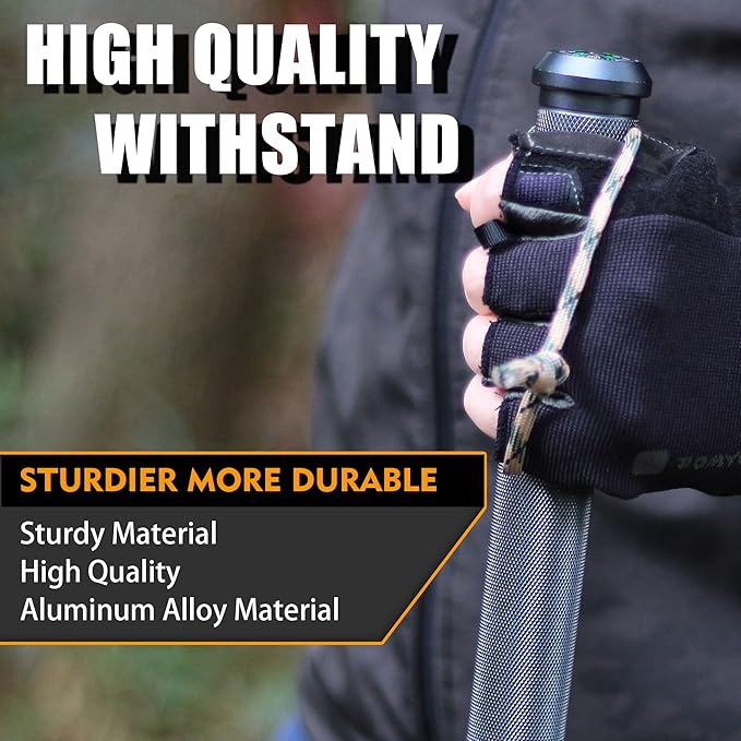 aiGear Survive Walking Hiking Stick - Outdoor Survival Hiking Staff Multitool Gear Adjustable Trekking Poles for Survival Camping Hiking
