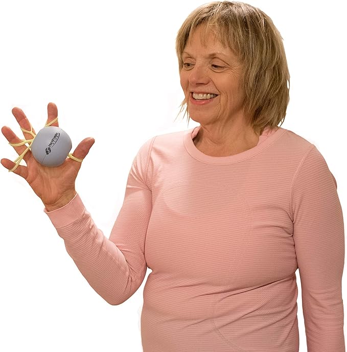Physical Therapy Hand Exerciser - Forearm Exerciser with Stress Relief Ball - Hand Therapy Balls for Exercise, Training - Finger Exerciser & Strengthener - Soft Tension, Purple