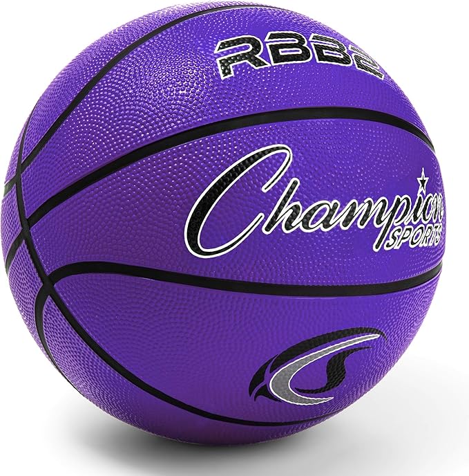 Champion Sports Rubber Basketballs – Heavy Duty Pro-Style, Indoor/Outdoor Use, Premium Basketball Equipment for Physical Education, Various Sizes & Colors (Size 3, 5, 6, 7)