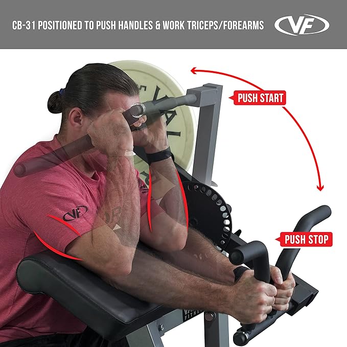 Valor Fitness Adjustable Preacher Curl Bench – Plate Loaded Arm Curl Station for Biceps and Triceps Workouts – Home Gym Strength Training Equipment with 150 lb Capacity