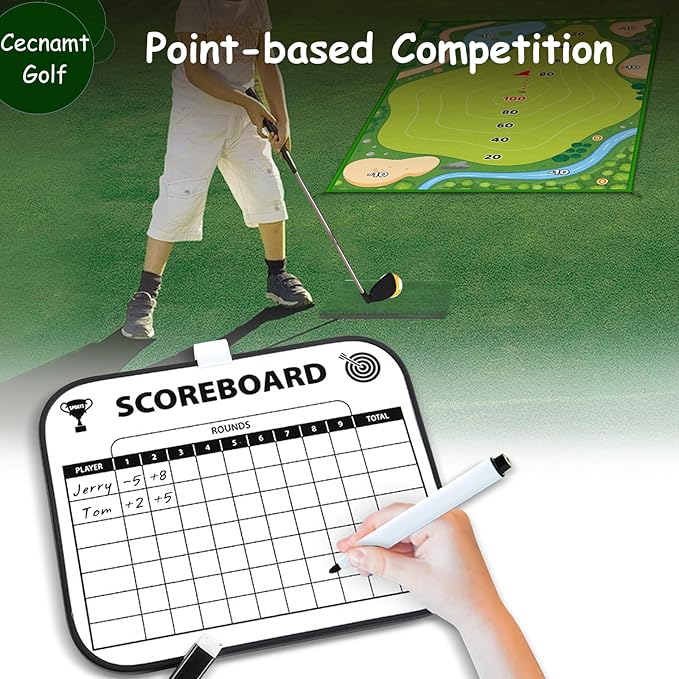 Golf Chipping Game, Battle Golf with 2 Golf Club & Hitting Mat, Chip Sticky Practice Golf Game Set for Adults Kids Indoor Outdoor Backyard