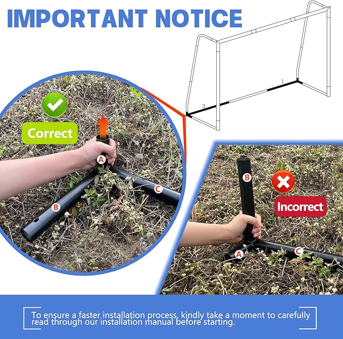 Soccer Goal for Backyard,6x4/8x5/10x6.5/12x6.5ft Metal Soccer, Soccer Goal for Kids 8-12, Soccer net with Zipper Design, Easy Assemble, Weatherproof Foam Padded Goal Post, Adults