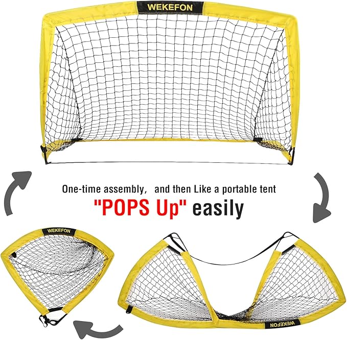 Soccer Goal with Carry Bag, 10/9MM Strengthen Pole, Arched Design, Kids Soccer Goals for Backyard Set 5x 3.1/3.6x2.7/2.9x2.4ft Portable Pop Up Soccer Nets for Toddler, Adults, Youth Games, Play, Gifts