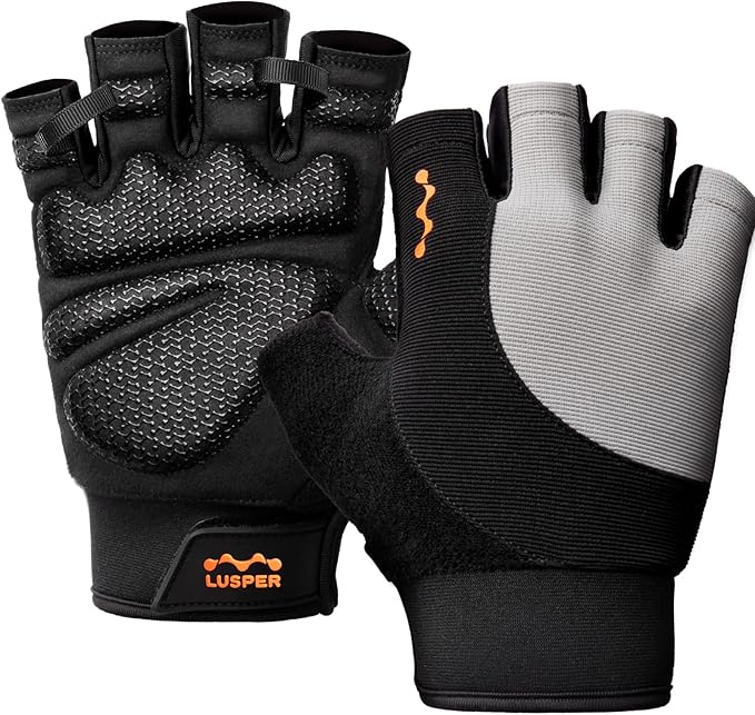 Lusper Workout Gloves for Men and Women, Full Palm Protection Weight Lifting Gym Gloves for Training, Cycling, Fitness, Exercise Hanging, and Pull Ups
