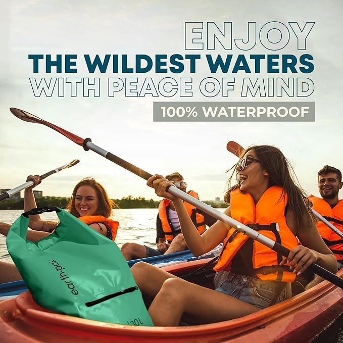 Earth Pak Waterproof Dry Bag with Zippered Pocket - Waterproof Dry Bag Backpack Keeps Gear Dry