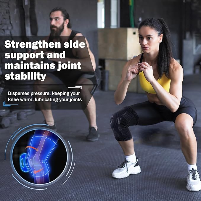 POWERLIX Knee Brace with Support and Pad for Pain Relief, Medical Knee Support, Compression Knee Sleeve for for Men & Women Knee Support for Running, Basketball, Volleyball