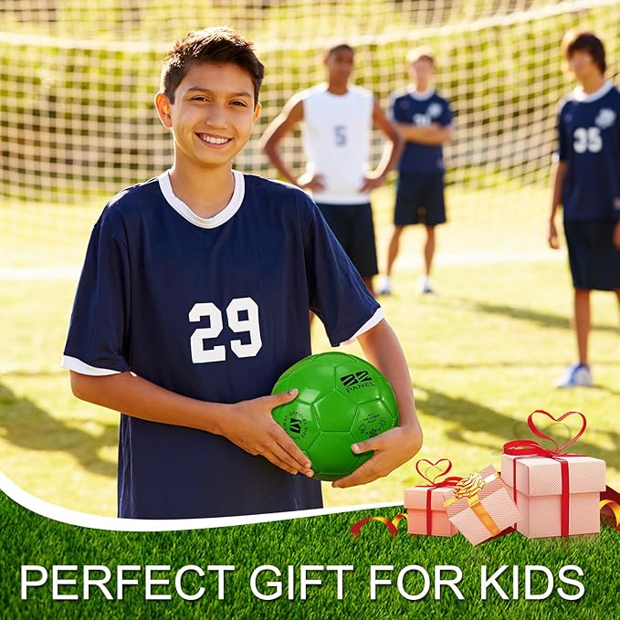 Shappy 4 Pcs Deflated Soccer Balls Bulk with Pump Mesh Bag Operation Christmas Official Size 3 4 5 Indoor Outdoor Colorful Game Sport Gift for Child Adult School