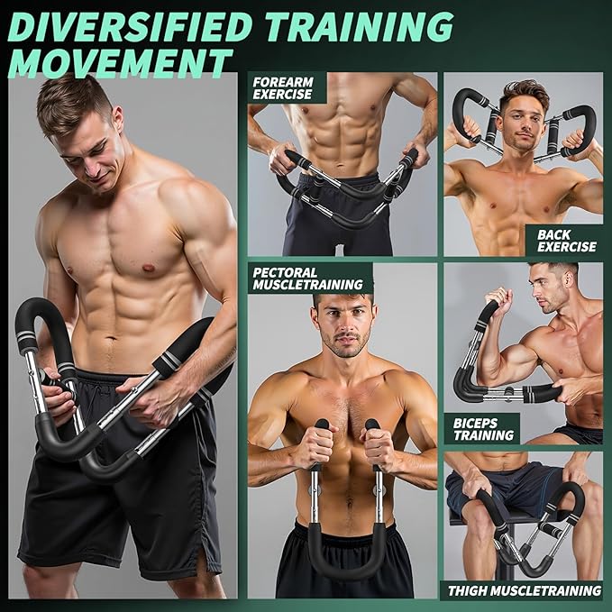 Twister Arm Trainer,40-100lb Adjustable Chest Workout Device,Portable Power Twister Bar,Twist Arm Trainer,Forearm Strengthener Exerciser Spring Resistance for Home Fitness