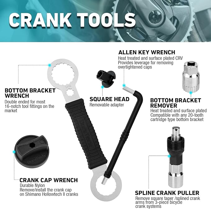 DURATECH 41 Pieces Bike Repair Tools, Complete Bike Tools Kit with Storage Box, Mountain Bike Maintenance Tools, for Mountain, Road, and Park Bicycle with Chain Riveter, Tire Levers, Crank Puller