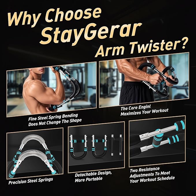 Twister Arm Trainer Pro - Adjustable Chest Workout Equipment & Arm Trainer Strengthen Chest, 2-in-1 Workout Bar
