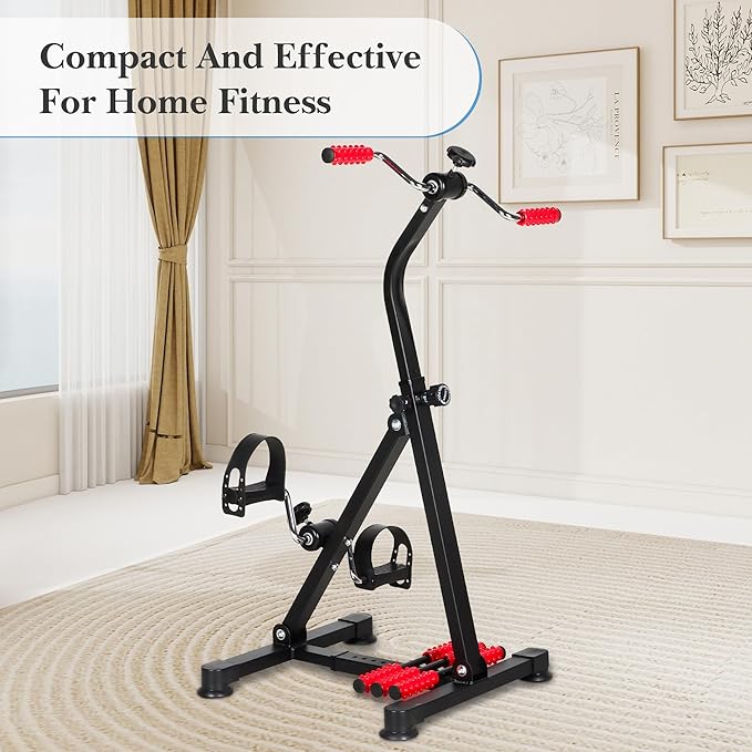 Adjustable Pedal Exerciser Bike for Seniors,Hand Arm Leg and Knee Therapy, Stroke Recovery, Portable Fitness Equipment for Total Body Workout - Great Gift for Elderly Rehab