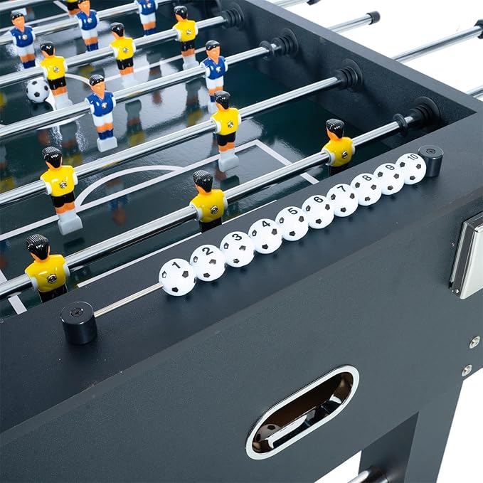 4ft/4.5ft Foosball Table and Balls Set for Adults and Kids, Soccer Game Table, Sturdy Football Table Arcade with Cup Holders & Heavy-Duty Legs, for Indoor or Outdoor