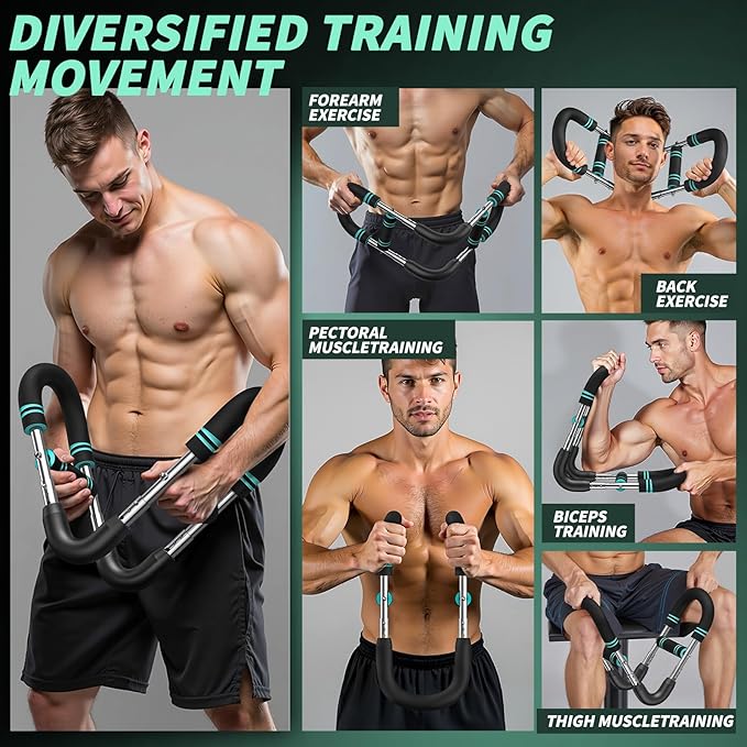 Twister Arm Trainer,40-100lb Adjustable Chest Workout Device,Portable Power Twister Bar,Twist Arm Trainer,Forearm Strengthener Exerciser Spring Resistance for Home Fitness