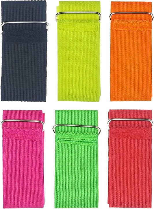 6 Pack 3 Legged Race Bands Colorful Firm Elastic Bands for Kids Adult Outdoor Fun (6)