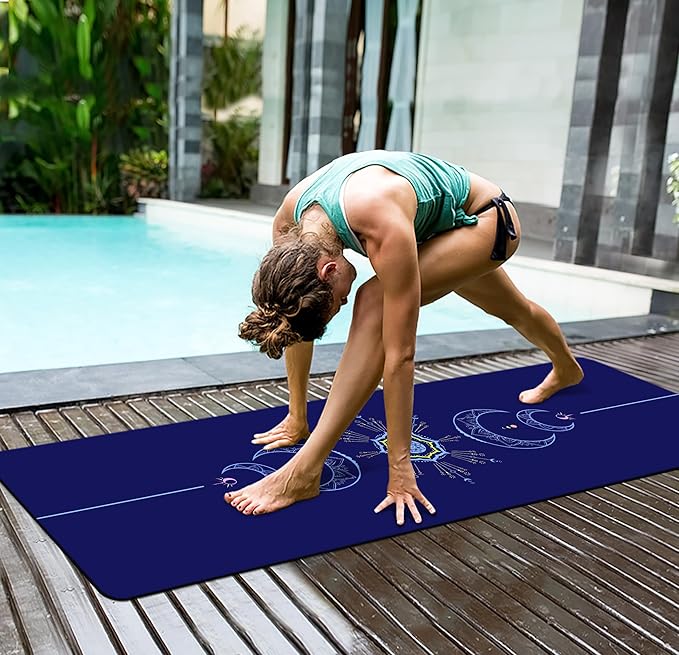 nuveti Yoga Mat Print Extra Thick TPE Non Slip Fitness Exercise Mat with Carrying Bag,72"x24" Extra Thick 6MM Exercise & Workout Mat for Yoga, Pilates Fitness and Floor Exercises