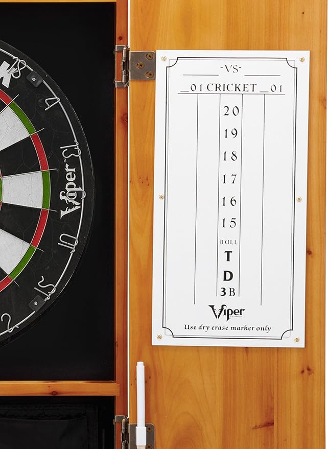 Viper by GLD Products Metropolitan Solid Wood Cabinet & Sisal/Bristle Dartboard Play-Ready Bundle
