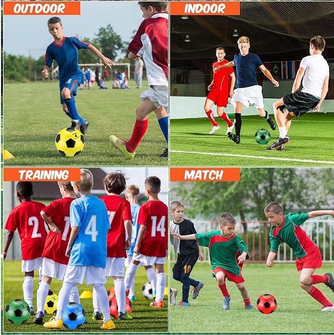 Deekin 12 Pcs Soccer Balls Bulk with Pump Deflated Sizes 3, 4, 5, Official Size Sport Soccer Ball Training Ball for Kids Youth Adult Game Match School Training Accessories Party Gift