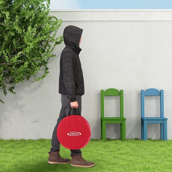 G4Free Portable Collapsible 5 Holes Cornhole Game Set with 8 Bean Bags Carrying Case Toss Game Size 3ft x 2ft for Camping Travel