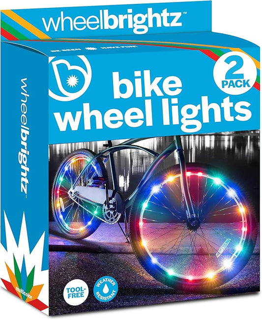 Brightz WheelBrightz LED Bike Wheel Lights - 2025 Edition with Superior Straps & LED-Weatherproof Shield! 14 Colors - Unmatched Durability, Visibility & 48+ Hours of Dazzling Illumination