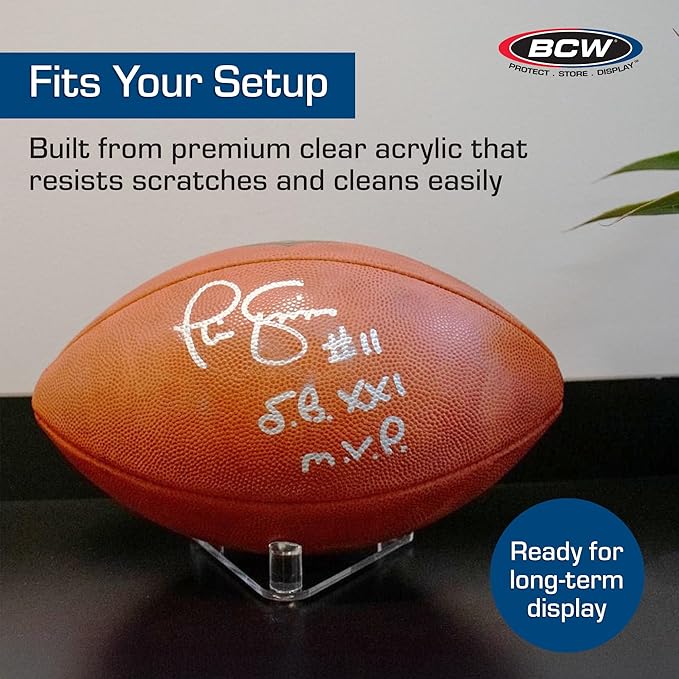 BCW Acrylic Ball Stand, 2 Pack | Anti-Slip Design for Basketball, Football, and Soccer Ball Display