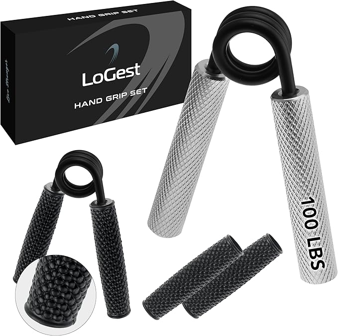 Logest Metal Hand Grip Strengthener 100LB-350LB No Slip Heavy-Duty Grip Strengthener with Gift Box, Great Wrist & Forearm Hand Exerciser, Home Gym, Hand Gripper Grip Strength Trainer