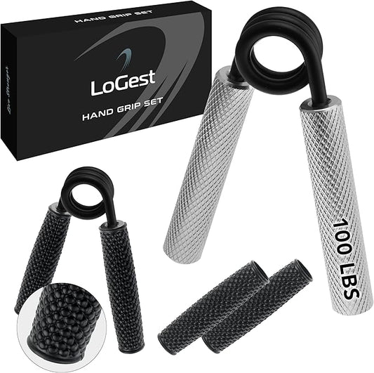 Logest Metal Hand Grip Strengthener 100LB-350LB No Slip Heavy-Duty Grip Strengthener with Gift Box, Great Wrist & Forearm Hand Exerciser, Home Gym, Hand Gripper Grip Strength Trainer