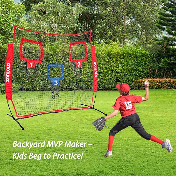 6x6ft Football Training Net, Football Throwing Net with 3 Target Pockets, Portable QB Throwing Practice Equipment with Small Carry Bag,Most Suitable for Kids