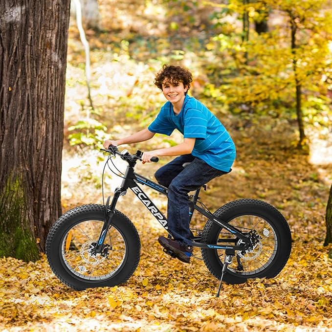 20 24 26 Inch Mountain Bike, 20 inch 7 Speeds Steel Kids Fat Tire Mountain Bike, 24 26 inch Aluminum Frame Boys Bike, Front Suspension Dual Disc Brake Teens Sport Bikes for Kids Boys Girls