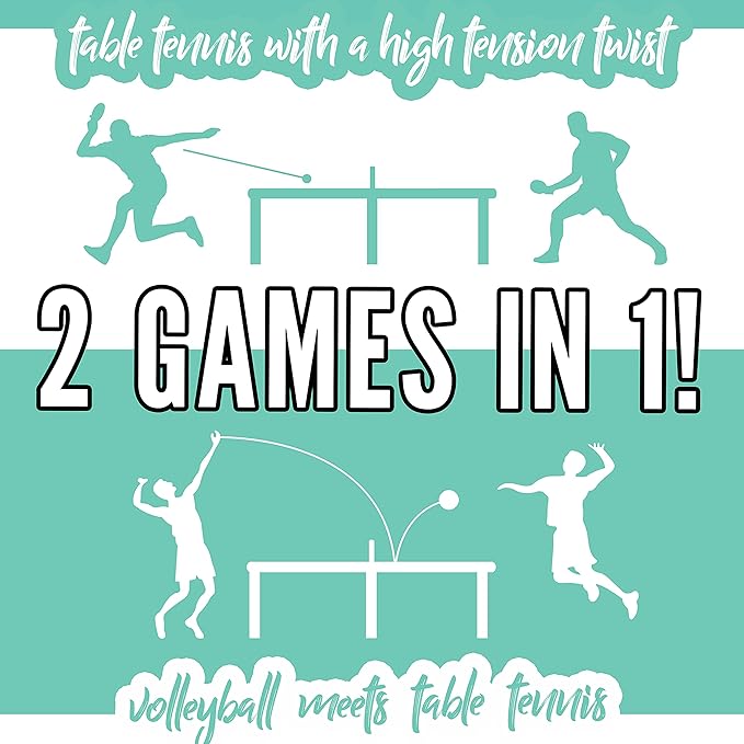 Franklin Sports Spyder Pong Tennis - Table Tennis, Volleyball + 4 Square - Includes Net, Table, Paddles + Ball