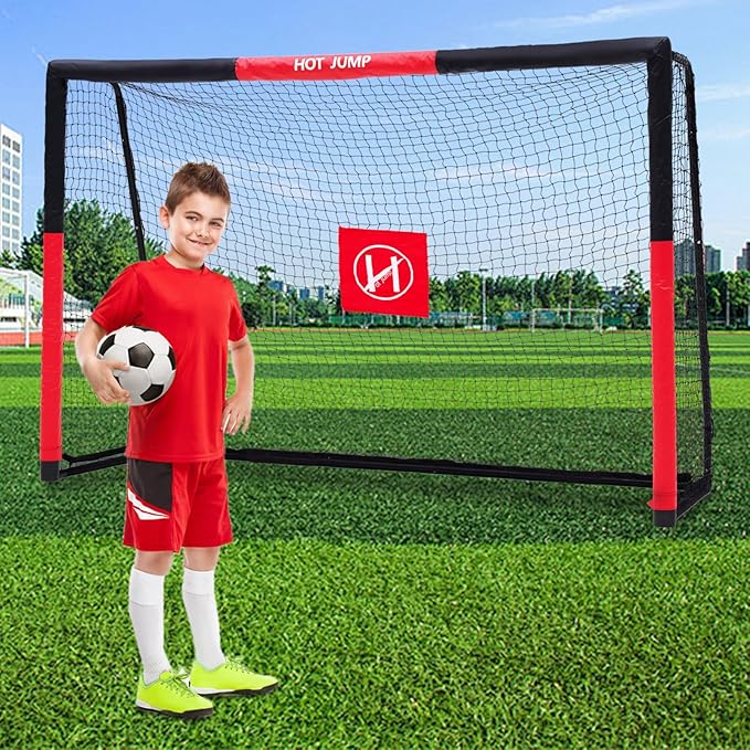 Soccer Goal for Backyard,6x4/8x5/10x6.5/12x6.5ft Metal Soccer, Soccer Goal for Kids 8-12, Soccer net with Zipper Design, Easy Assemble, Weatherproof Foam Padded Goal Post, Adults